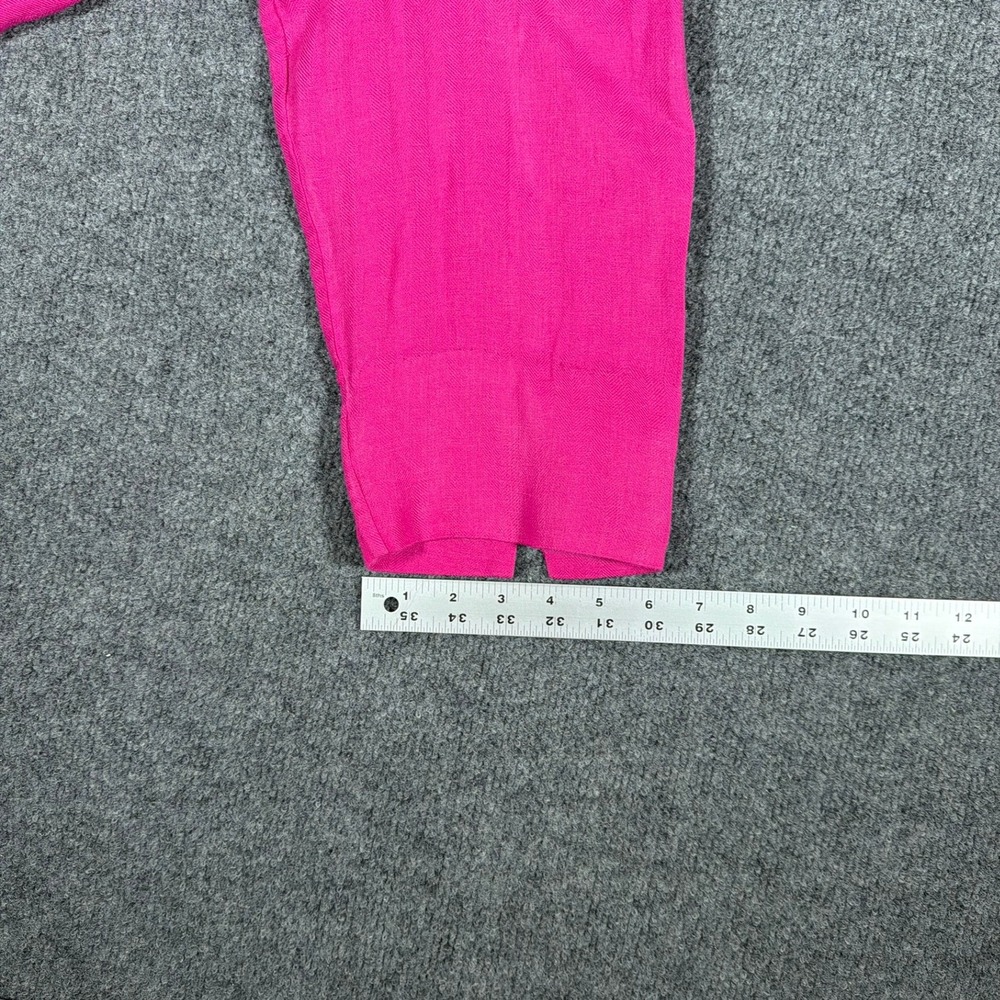 Ralph Lauren Button Down Shirt Womens 2X Fuchsia Linen Herringbone - Picture 10 of 11